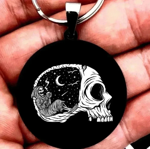 Reaper skull art hot galaxy Keychain - Picture 1 of 1